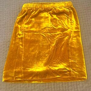 EUC Gold Velvet Knee-length Skirt